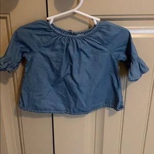 Denim flare sleeve shirt
